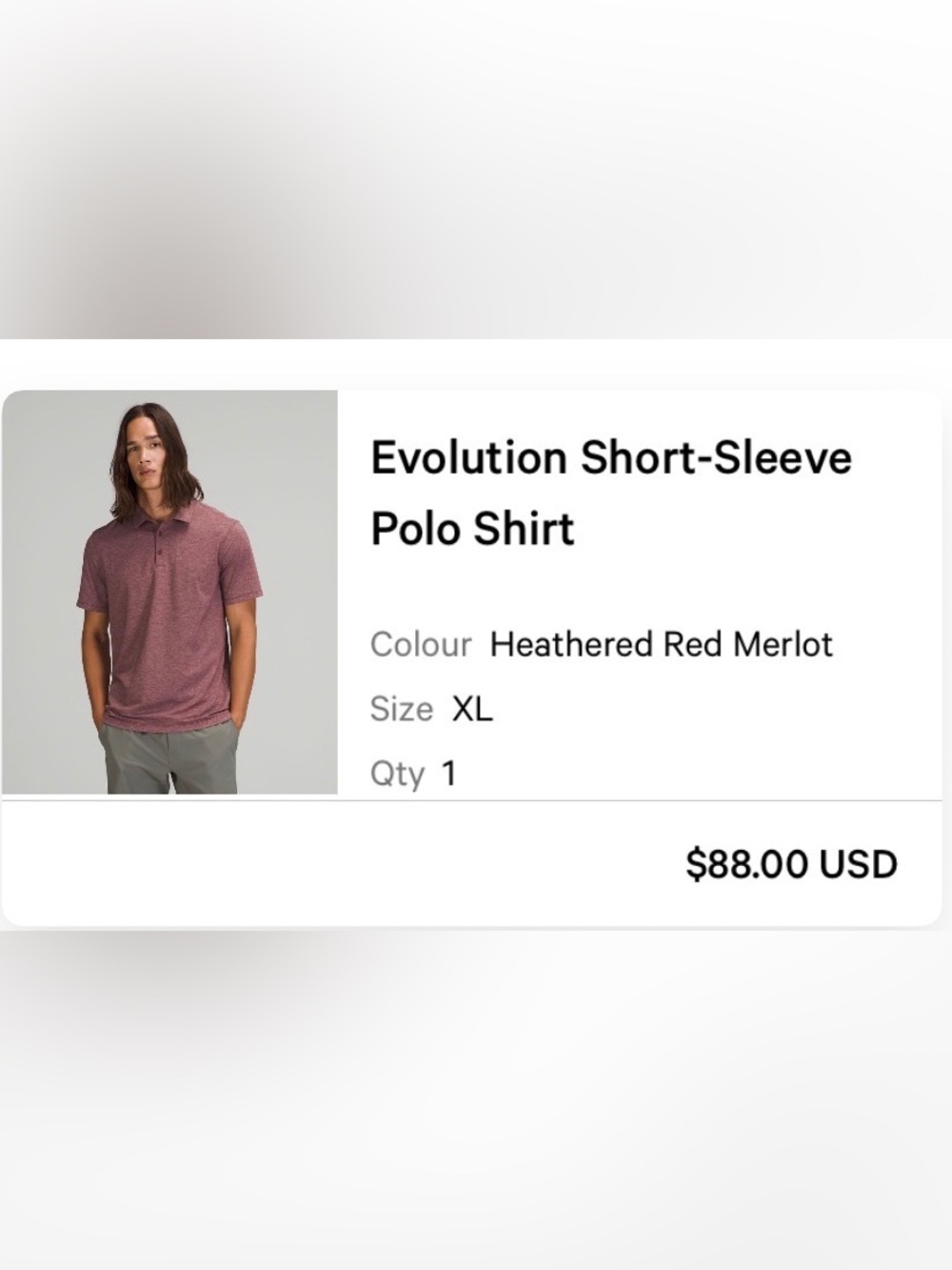 Evolution Short-Sleeve Polo Shirt in Heathered Red Merlot